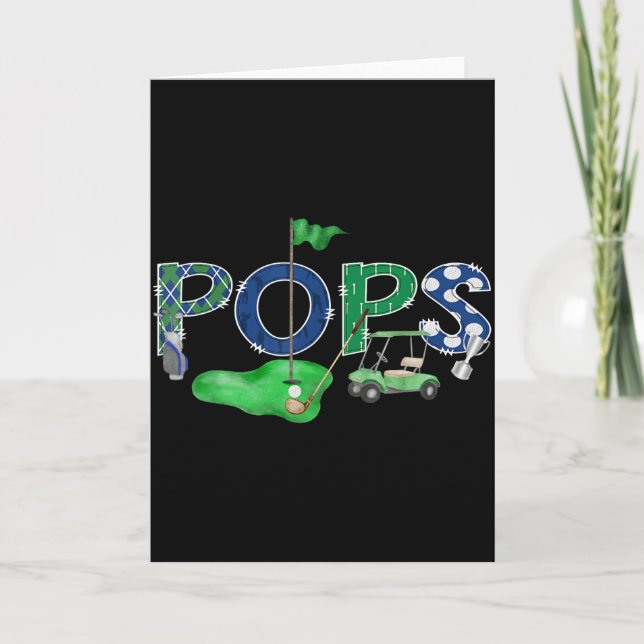 Carte Golf pops trou en un golf 1er anniversaire garçon  (Devant)