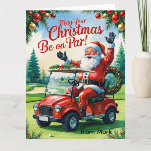 Carte Golf "Puisse ton Noël être en jeu" pour Golfer