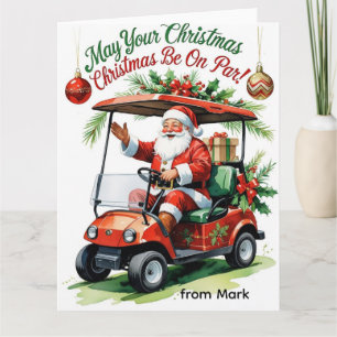 Carte Golf "Puisse ton Noël être en jeu" pour Golfer