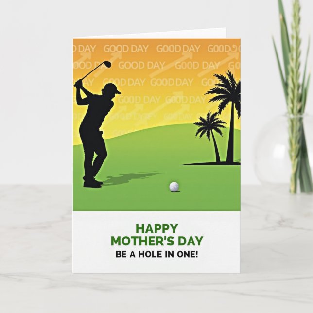 Carte Golf Silhouette Mothers Day Card (Devant)