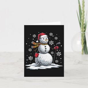 Carte Golf Snowman Golf Player Santa Hat Christmas Amusa