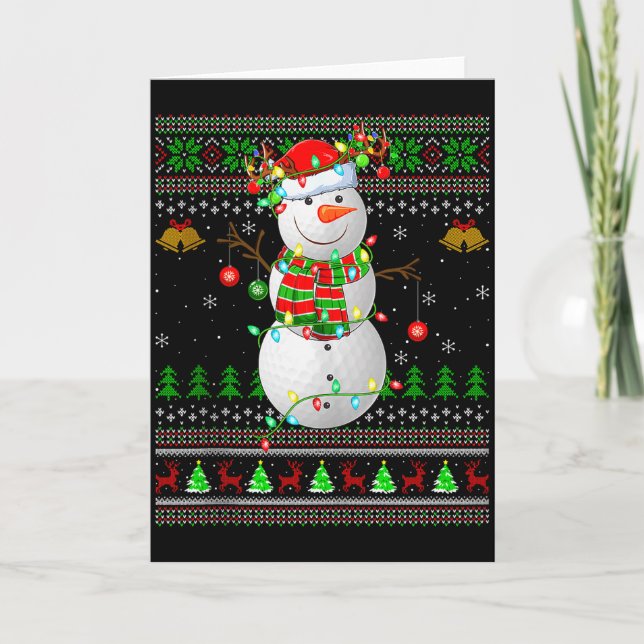 Carte Golf Snowman Ugly Christmas Sweaters Golfing Golfe (Devant)