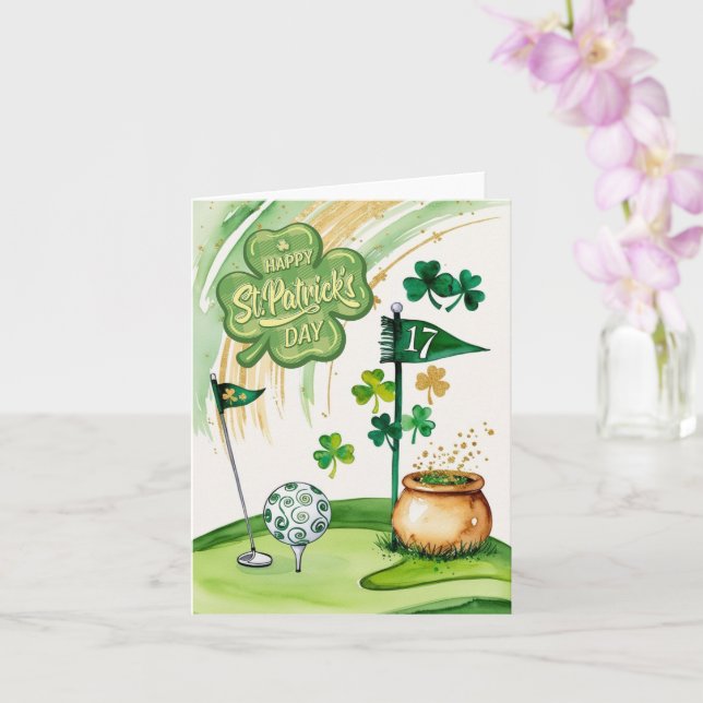 Carte Golf St. Patrick's Day  Golf thématique pour golfe (Orchidée)