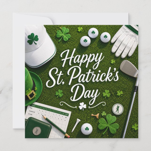Carte Golf St. Patrick's Day pour Golf thématique pour g (Devant)