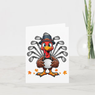 Carte Golf Thanksgiving Costume Turquie Joueur correspon
