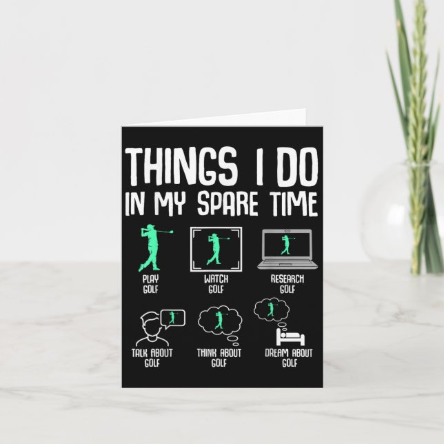 Carte Golf Things I Do In My Spare Time Golfer Kids Boys (Devant)