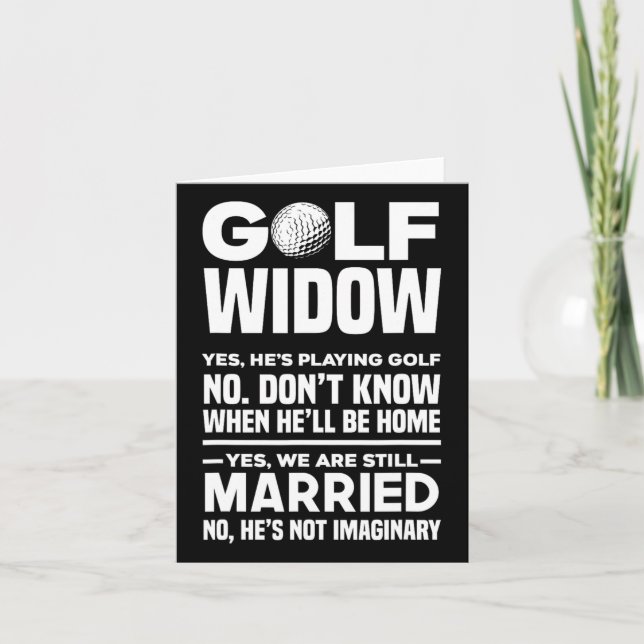 Carte Golf Widow Funny Golfing Wife (Devant)