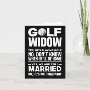 Carte Golf Widow Funny Golfing Wife