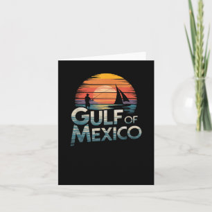 Carte Golfe Du Mexique Retro Sunset Pêche & Bateau