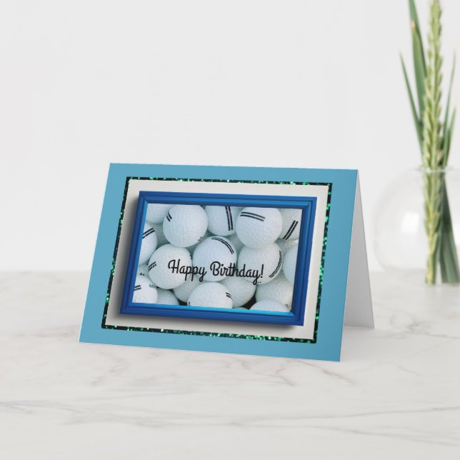 Carte Golfer, 5" x 7" Carte d'anniversaire pliée (Devant)