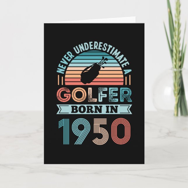 Carte Golfer né 1950 Golfing 70e anniversaire Cadeau pap (Devant)