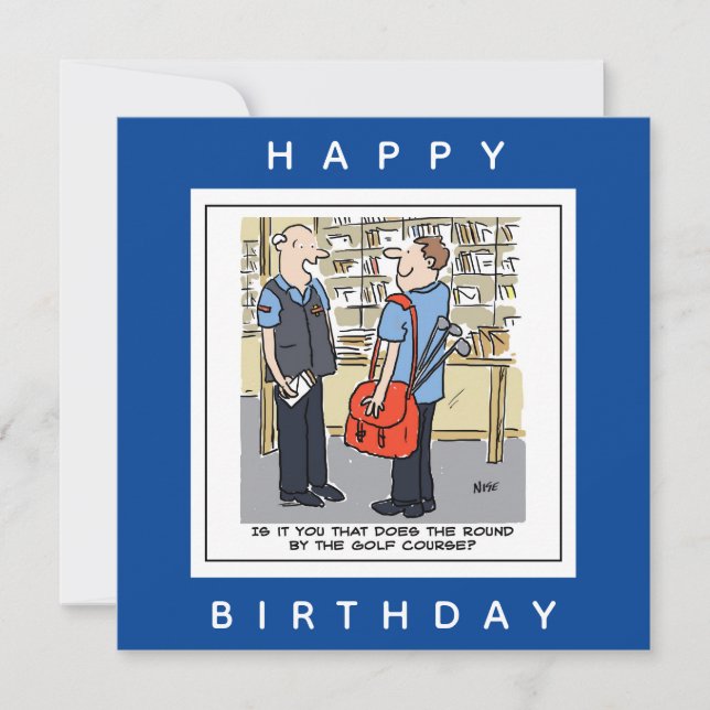 Carte Golfer Postman aime le dessin sur le golf (Devant)