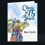 Carte Golfeur 75e anniversaire avec golf Bag sur terrain<br><div class="desc">Golfer 75e anniversaire avec golf Sac sur le terrain de golf Carte pour entraîneur,  instructeur,  enseignant,  amis,  maman,  papa,  petite amie/petit ami,  collègue,  hôtesse,  voisin,  lui/elle,  couples,  grands-parents,  patron,  enfants,  meilleur ami,  famille,  beaux-parents,  coach/équipe,  ados</div>