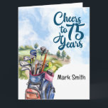 Carte Golfeur 75e anniversaire avec golf Bag sur terrain<br><div class="desc">Golfer 75e anniversaire avec golf Sac sur le terrain de golf Carte pour entraîneur,  instructeur,  enseignant,  amis,  maman,  papa,  petite amie/petit ami,  collègue,  hôtesse,  voisin,  lui/elle,  couples,  grands-parents,  patron,  enfants,  meilleur ami,  famille,  beaux-parents,  coach/équipe,  ados</div>