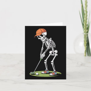 Carte Golfeur Halloween Joueur de Golf Squelette Golf Dr
