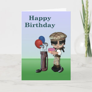 Carte Golfeur jeune à peau foncée