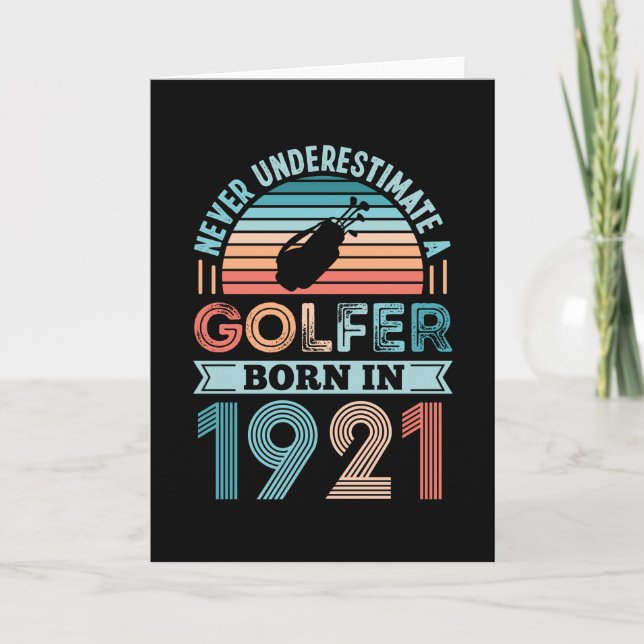 Carte Golfeur né 1922 Golfing 100e anniversaire Cadeau p (Devant)