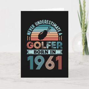 Carte Golfeur né 1961 Golfing 60e anniversaire Cadeau pa