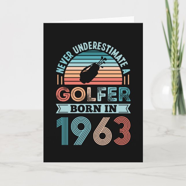 Carte Golfeur né 1963 Golfing 60e anniversaire Cadeau pa (Devant)