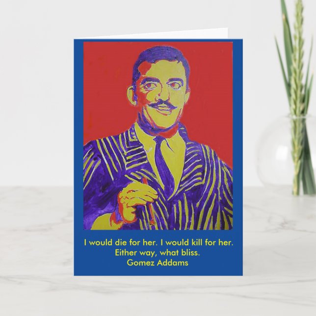 Carte Gomez Addams Addams Family Halloween Blank Card (Devant)