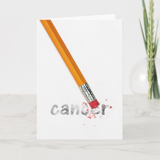 Carte Gomme de crayon et cancer Texte de pensée de vous (Devant)