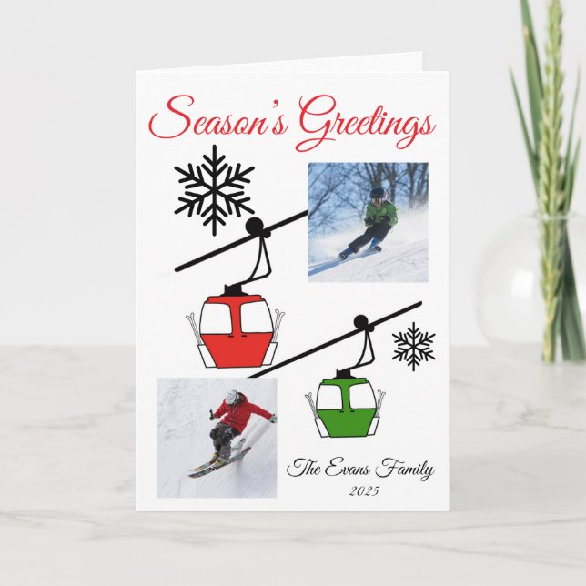 Carte Gondoles vertes et rouges (Devant)