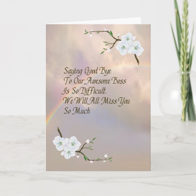 Carte Good bye Card for Awesome Boss Twilight Rainbow (Devant)