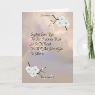 Carte Good bye Card for Awesome Boss Twilight Rainbow