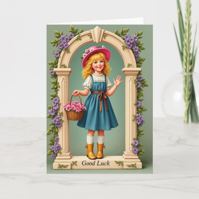 Carte Good Luck Girl Portrait Card (Devant)