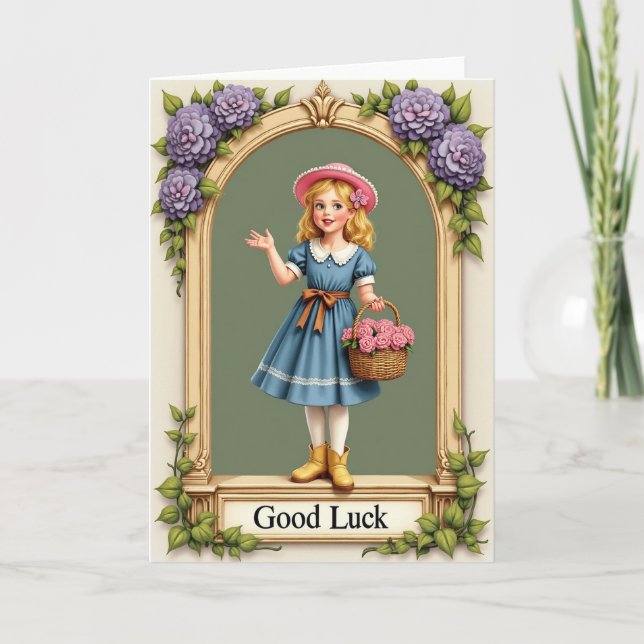 Carte Good Luck Girl Roses Archway Card (Devant)