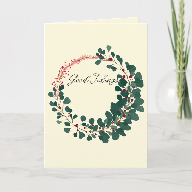 Carte Good Tidings Holiday Wreath (Devant)