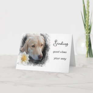 Carte *~ Good Vibes Lab Fleur AP61 Or Triste Chien