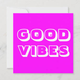 Carte Good Vibes, Meilleurs Voeux, Bonne Chance, Blanc m