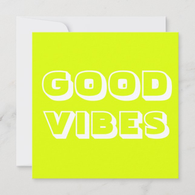 Carte Good Vibes, Meilleurs Voeux, Bonne Chance, Chartre (Devant)