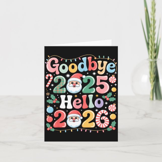 Carte Goodbye 2025 Hello 2026 Christmas New Year Gift  (Devant)