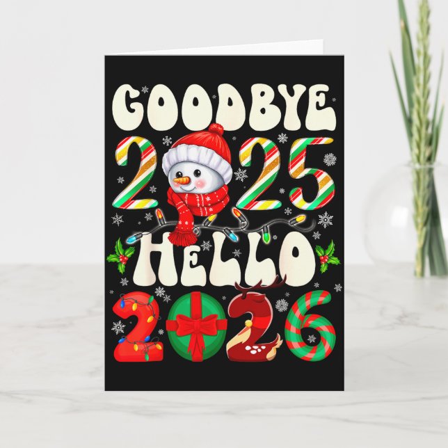 Carte Goodbye 2025 Hello 2026 Merry Christmas Happy New  (Devant)