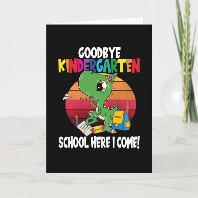 Carte Goodbye Kindergarten Dino School (Devant)