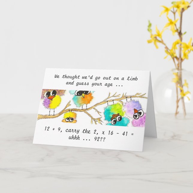 Carte Goofy Bird et Math Birthday Card (Fleur jaune)