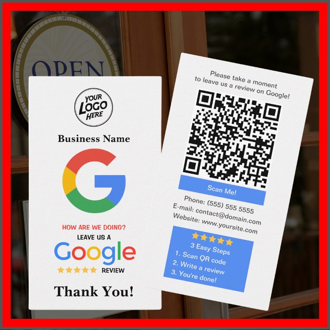 Carte Google Review unique avec logo et code QR (Créateur téléchargé)