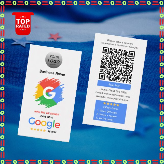 Carte Google Review unique avec logo et code QR (Créateur téléchargé)