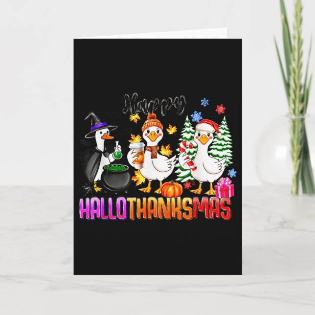 Carte Gooses Halloween Thanksgiving Christmas Happy Hall (Devant)