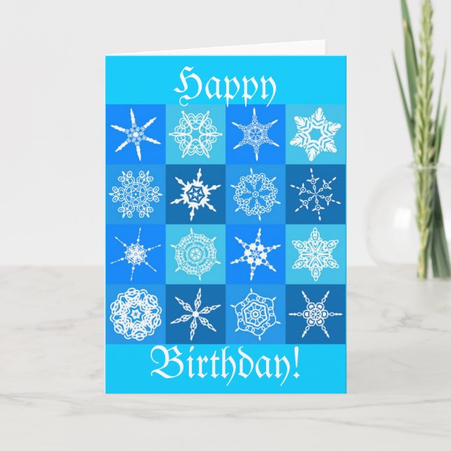 CARTE GORGEUSES FLAKES DE NEIGE (Devant)
