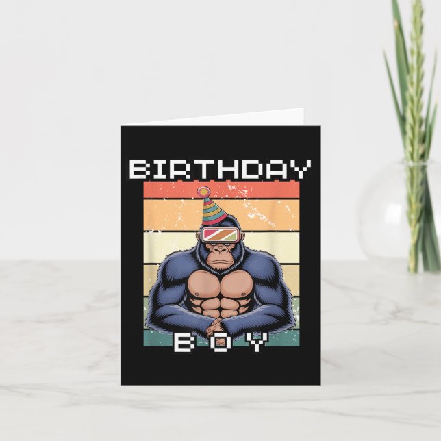Carte Gorilla Anniversaire Décorations Singe Balise Vr G (Devant)