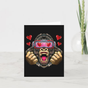 Carte Gorilla Avec Vr Heart Gles Valentines Jour Gorilla