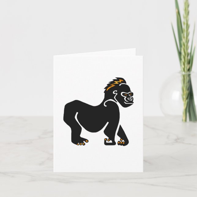 Carte GORILLA dessinée à la main -Faune - Primate - Ape (Devant)