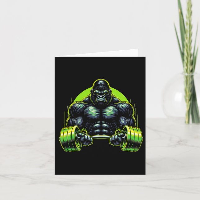 Carte Gorilla Monkey Gym Porter Bodybuilding Workbuildin (Devant)
