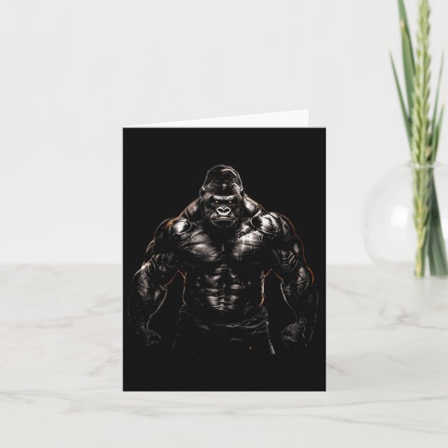 Carte Gorilla Monkey Gym Porter Bodybuilding Workbuildin (Devant)