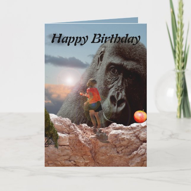 Carte Gorilla With Loving Eyes, Birthday (Devant)