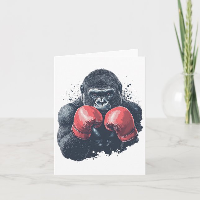 Carte Gorille En Gants De Boxe - Entraînement En Boxe (Devant)