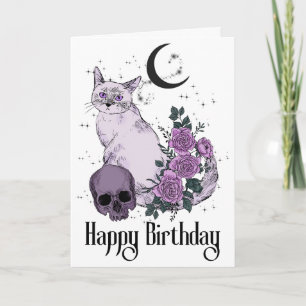 Carte Goth Cat Gothique Voeux d'anniversaire